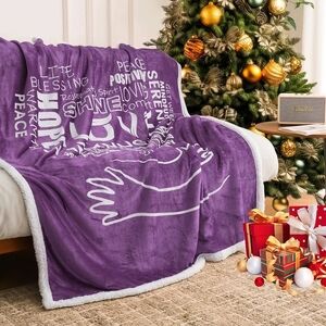 Purple Sherpa Fleece Blanket
